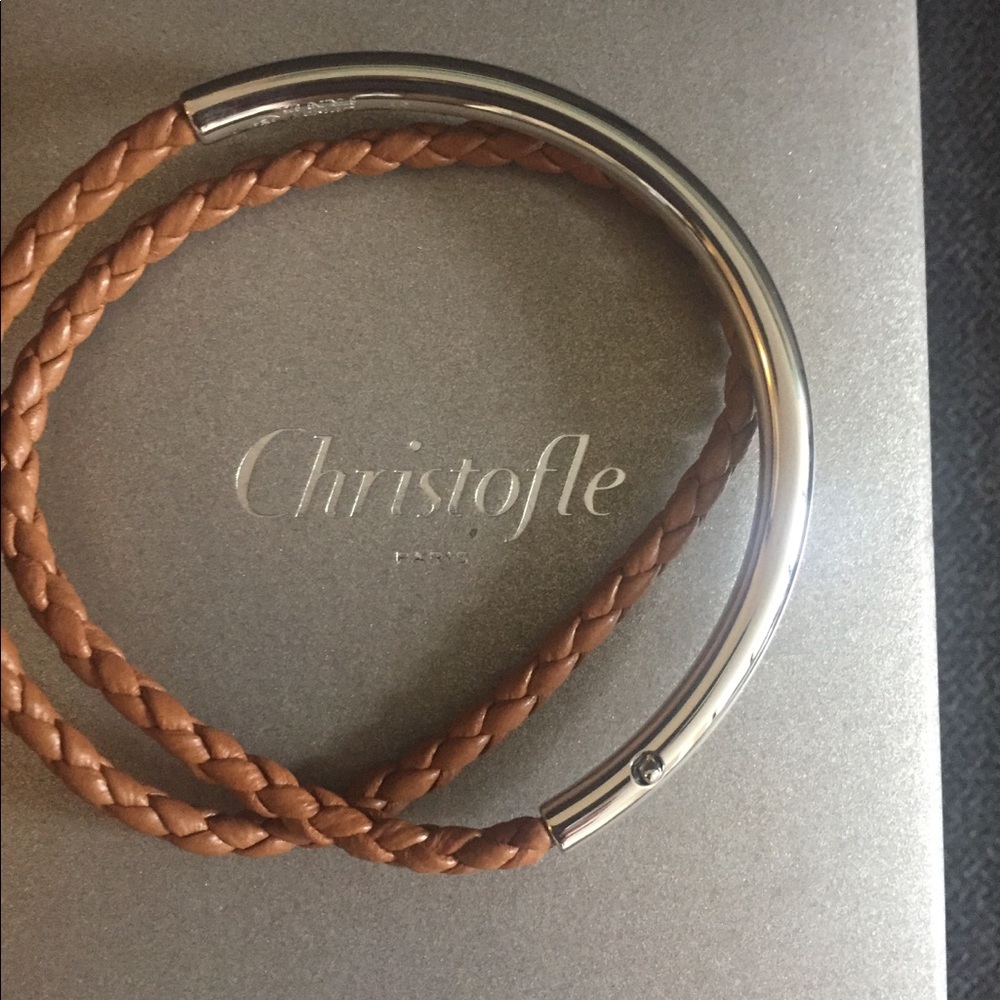 New $250 Christofle Tan Duo Complice Bracelet